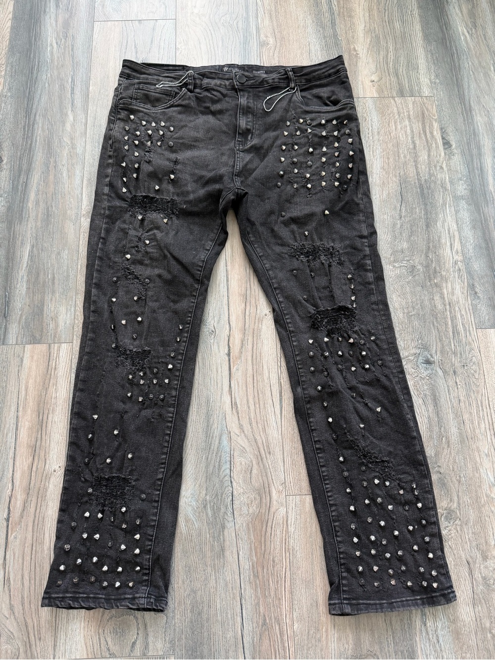 MENS WAIMEA flex skinny fit METAL STUD DENIM JEANS size 38 moto